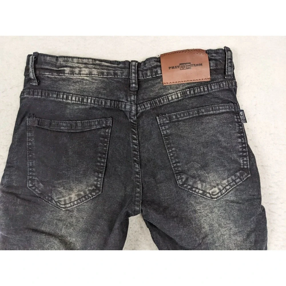 Phat Farm Youth Shorts Size 14 Black Stretch Denim Size 14 Kids Boys